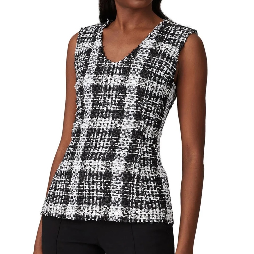 Theory Sculpt Tweed Top